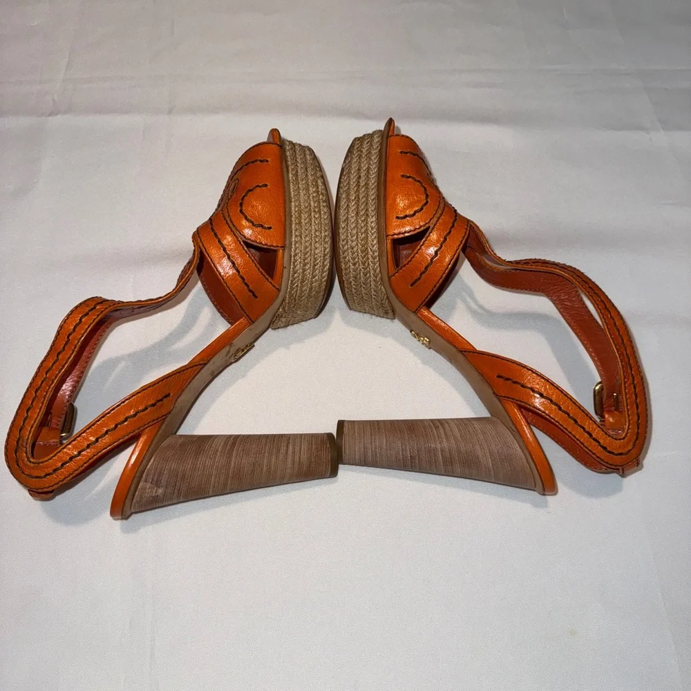 HANDMADE VINTAGE ORANGE PRADA HEELS